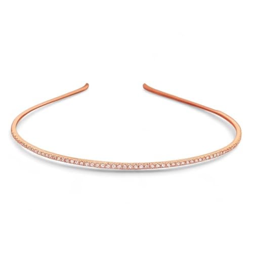 AccessHer Hairbands for Women & Girls | Gold & Silver Rhinestone Hair Hoops | Stylish Hair Accessories for Weddings, Parties, Ethnic Wear & Rakhi Gift (Rose Gold 2, One Size) - Image 1