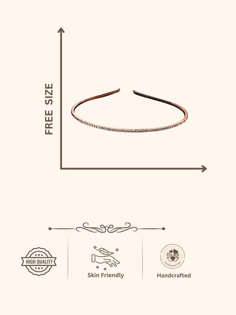 AccessHer Hairbands for Women & Girls | Gold & Silver Rhinestone Hair Hoops | Stylish Hair Accessories for Weddings, Parties, Ethnic Wear & Rakhi Gift (Rose Gold 2, One Size) - Image 5