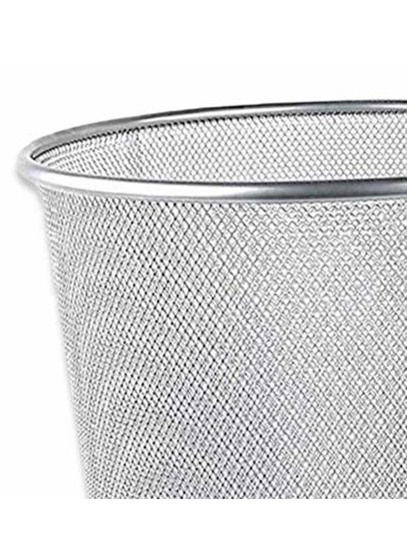 AKC - Set of 5 Multipurpose Metal Mesh Waste Bin For Office, Home, Kitchen H 28 x W 26.5 Cm Silver - Image 1