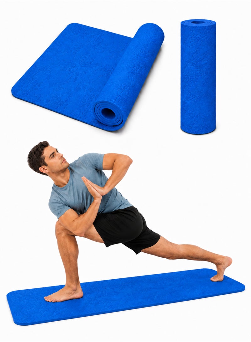 DBLEW Yoga Mat for Home Gym - Non-Slip, Eco-Friendly TPE, Cushioned Exercise Mat Perfect for Yoga, Pilates, Fitness Training, 4MM EVA - Image 1