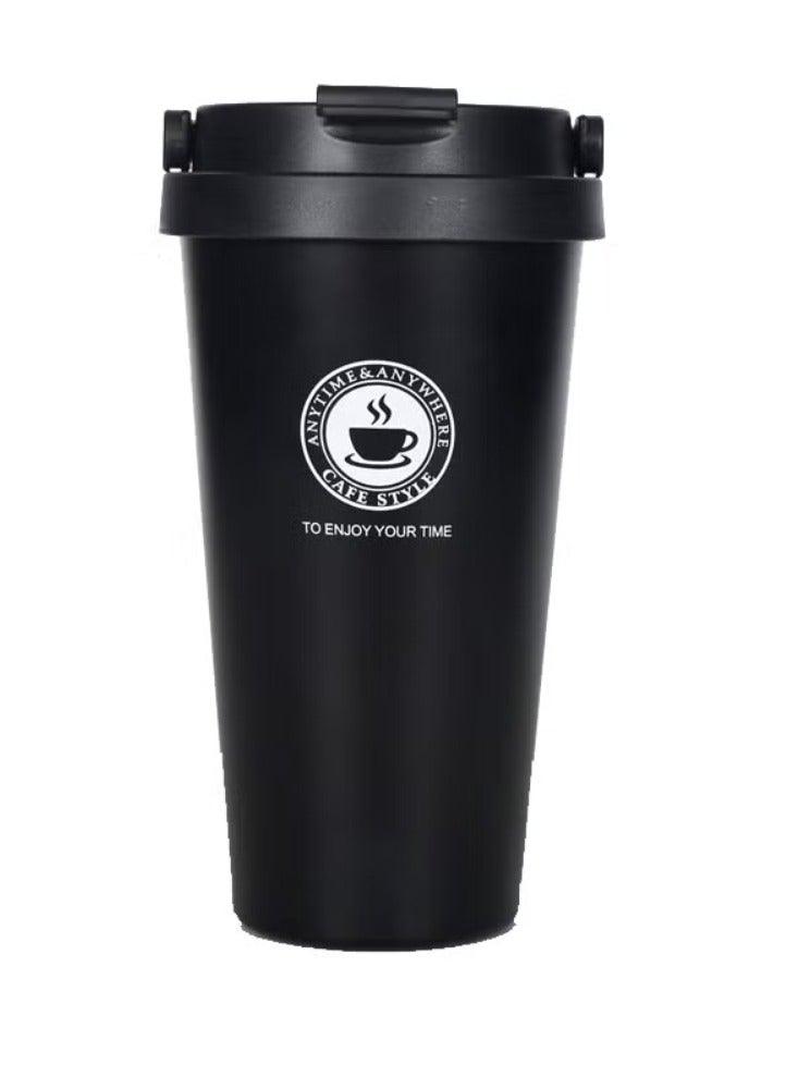 Dreamzon Portable Double Wall 304 Stainless Steel Liner Vacuum Insulated Coffee Cup Black 15cm