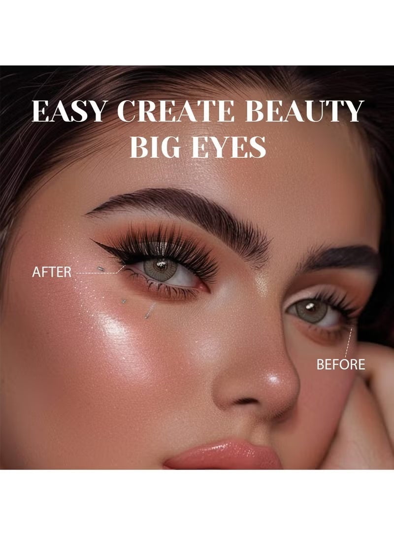 جيكومو طقم مجموعات الرموش ذاتية اللصق ، مجموعة الرموش اللاصقة مسبقا D Curl مجموعة الرموش الناعمة مع ملاقط للمبتدئين ، اضغط على طقم تمديد الرموش بدون لاصق 10-16 مم - 100 قطعة - Image 5