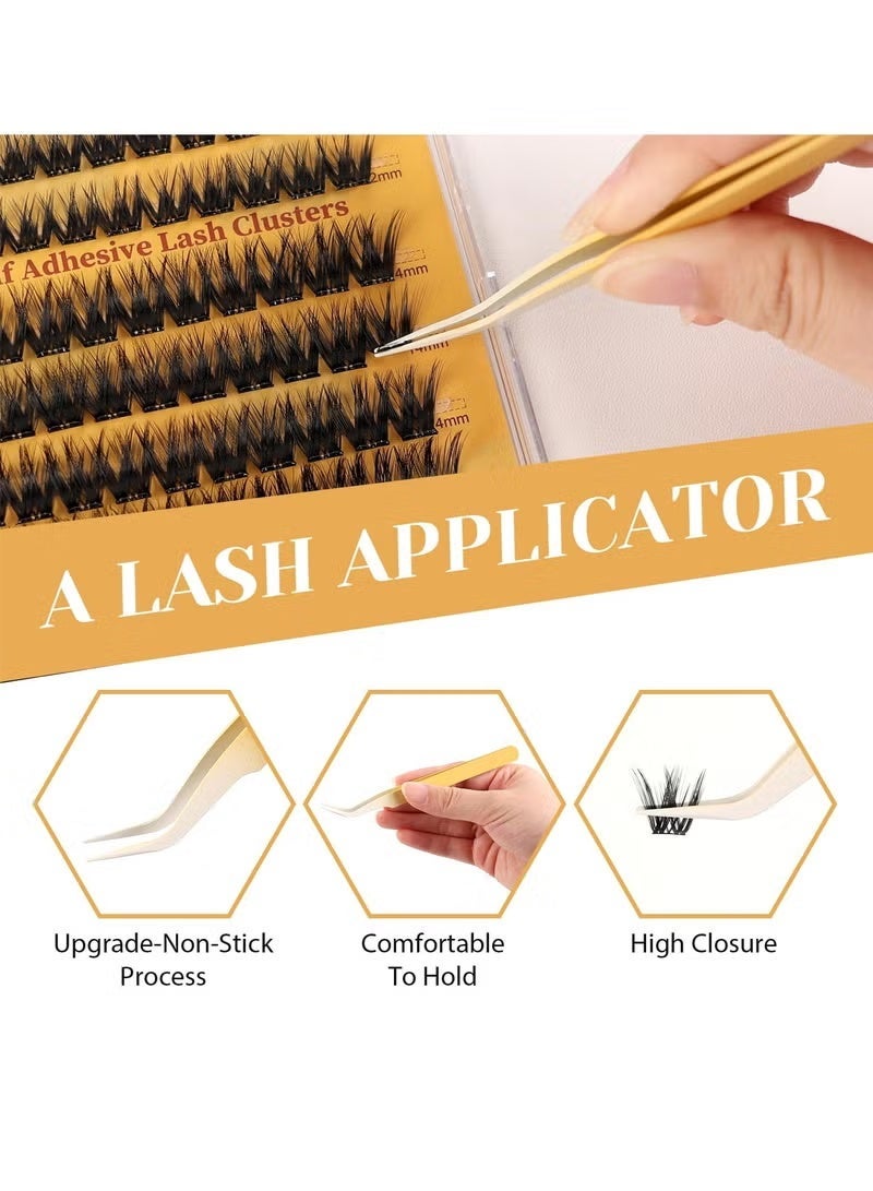 جيكومو طقم مجموعات الرموش ذاتية اللصق ، مجموعة الرموش اللاصقة مسبقا D Curl مجموعة الرموش الناعمة مع ملاقط للمبتدئين ، اضغط على طقم تمديد الرموش بدون لاصق 10-16 مم - 100 قطعة - Image 3