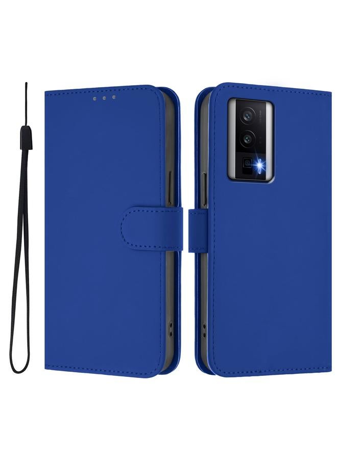 اس-توب جراب لهاتف Redmi K60 / K60 Pro مصنوع من الجلد بلون سادة مع حبل تعليق - Image 2