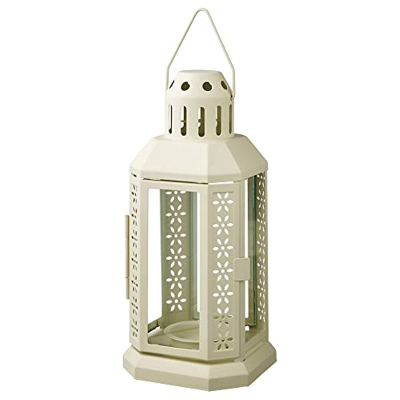 IKEA ENRUM Lantern for tealight, in/Outdoor, beige22 cm (8 ¾ ") by Retail World Online, Alloy Steel