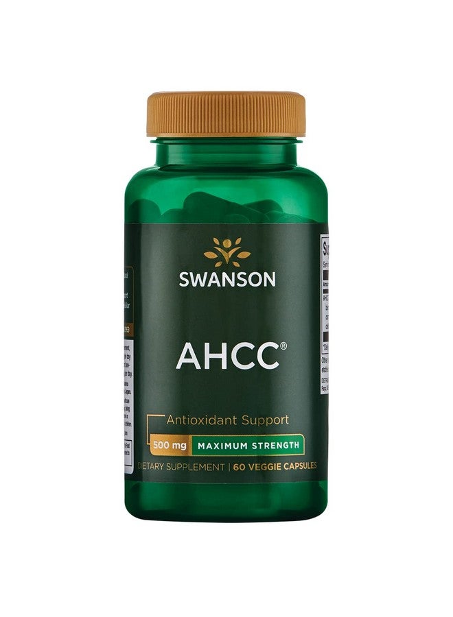 SWANSON Maximum Strength Ahcc Promoting Advanced Immune Support Natural Supplement Aiding Nk Cells & Liver Support (60 Veggie Capsules 500Mg Each) - Image 1