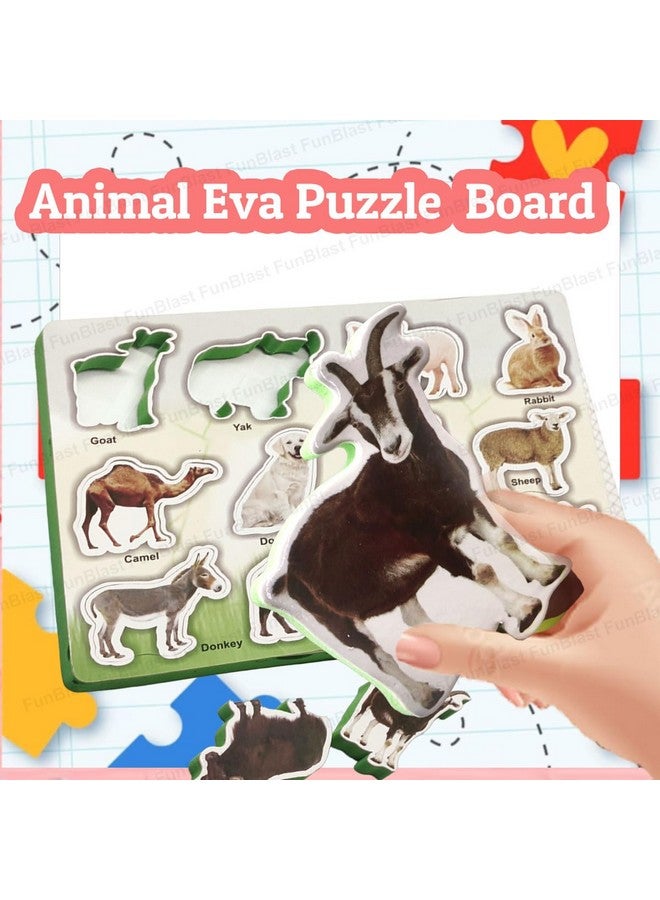 فنبلاست لوحة أحجيات حيوانات إيفا من فن بلاست للأطفال - لوحة تعليمية للأطفال، حصيرة أحجيات إسفنجية للعب والتعلم (عبوة من قطعة واحدة؛ متعددة الألوان) (حيوان) - Image 3