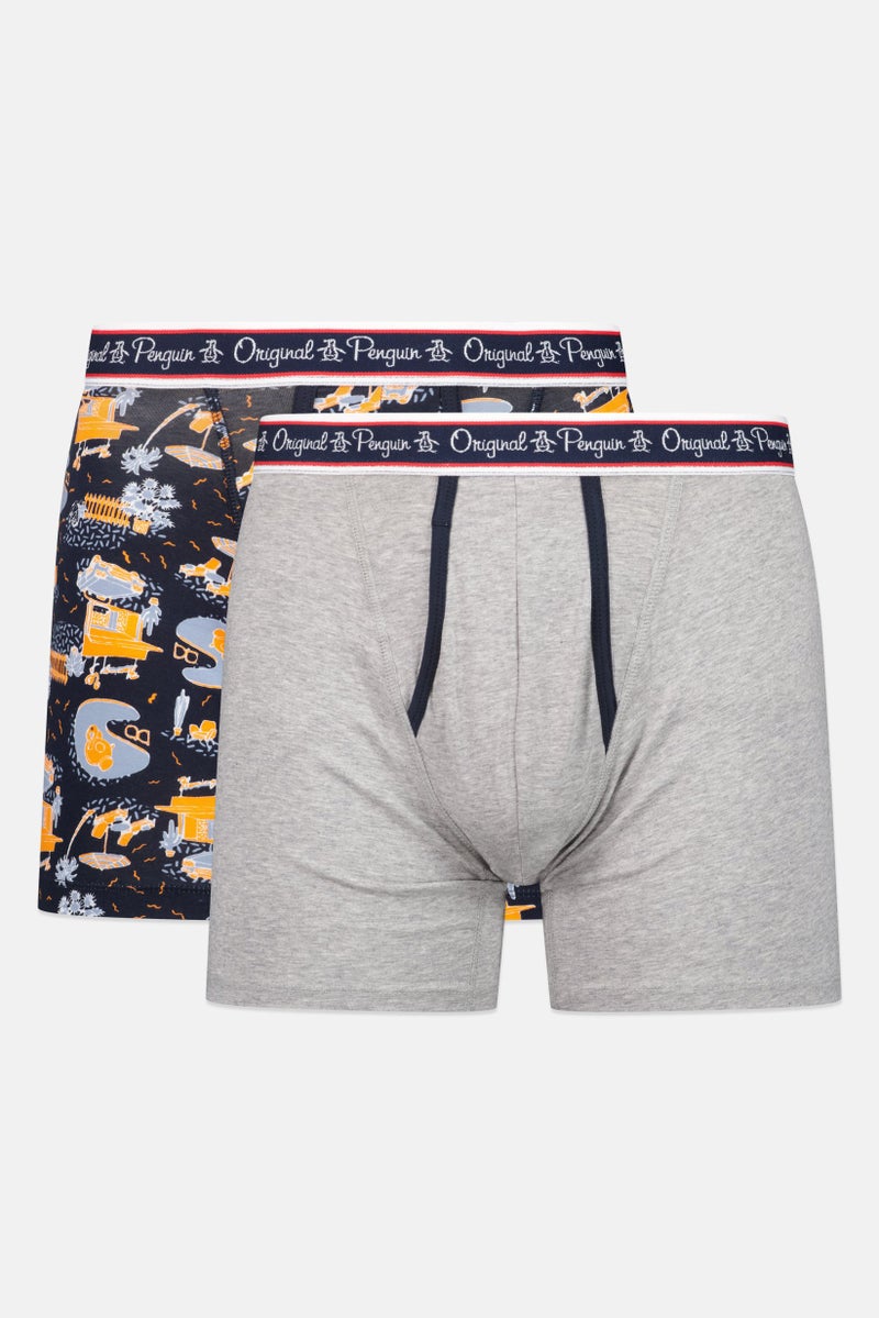 Original Penguin Men 2 Pieces Allover Print Boxer Briefs, Multicolor - Image 1