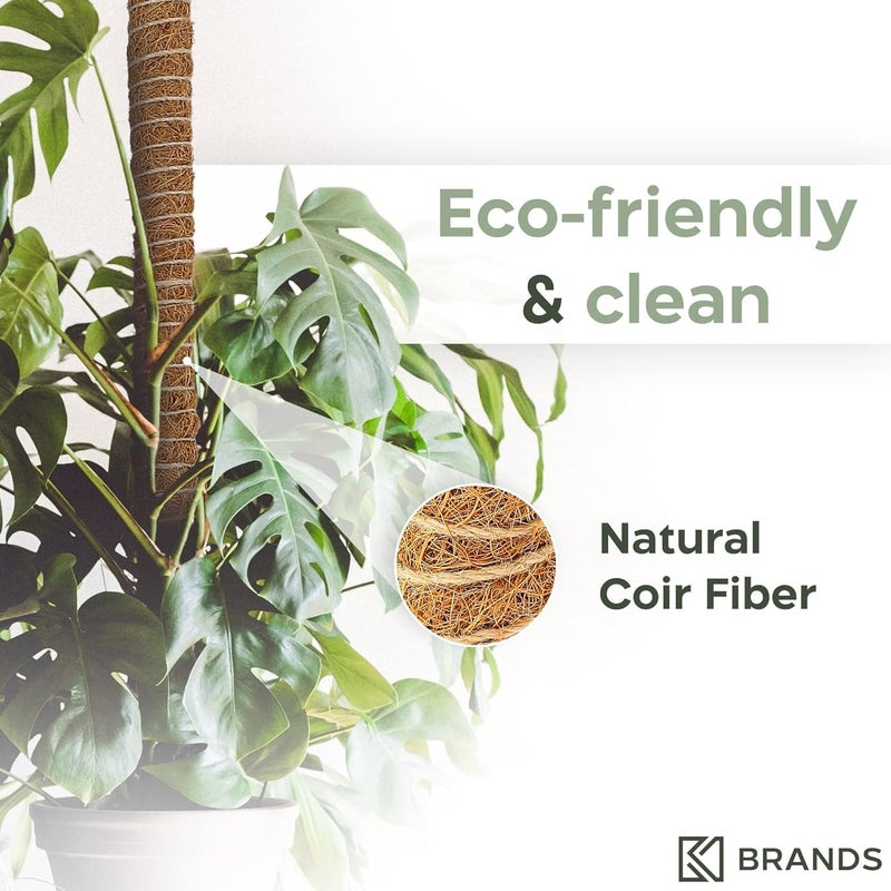 K-Brands 2 Pack 48'' Bendable Moss Pole Monstera Plant Support for Climbing Indoor Plants - Stakes for Potted Climbers - Tall Sticks Indoor Trellis for Houseplants - Accessories for Monstera Pot - Image 3