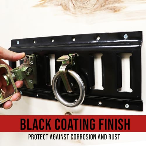 Boxer 4 Pack E-Tracks - 1 Feet Length, E Track Tie Down Rails for Cargo, Pickup Trucks, Trailers, Vans, RV, Garage, DIY Organizer - Black Finish - Image 2