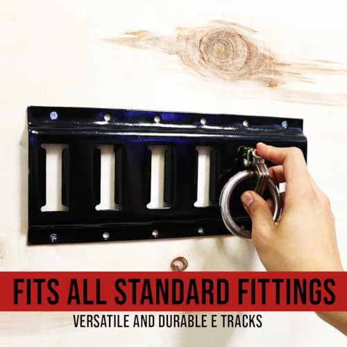 Boxer 4 Pack E-Tracks - 1 Feet Length, E Track Tie Down Rails for Cargo, Pickup Trucks, Trailers, Vans, RV, Garage, DIY Organizer - Black Finish - Image 4
