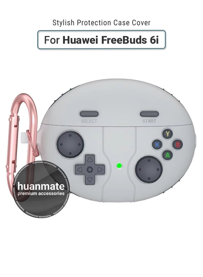 huanmate Huawei FreeBuds 6i Premium Protection Case Cover - Light Grey - Lightweight, Stylish Design, Accurate Cut-outs - Easy to Install & Remove - Durable Shield for Your Huawei FreeBuds 6i - Image 1