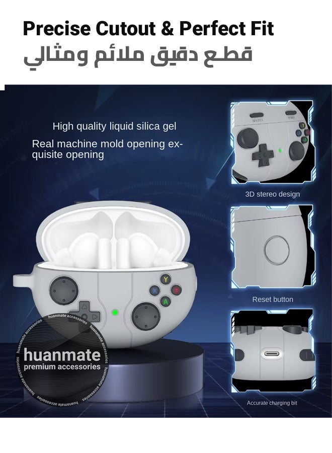 huanmate Huawei FreeBuds 6i Premium Protection Case Cover - Light Grey - Lightweight, Stylish Design, Accurate Cut-outs - Easy to Install & Remove - Durable Shield for Your Huawei FreeBuds 6i - Image 2