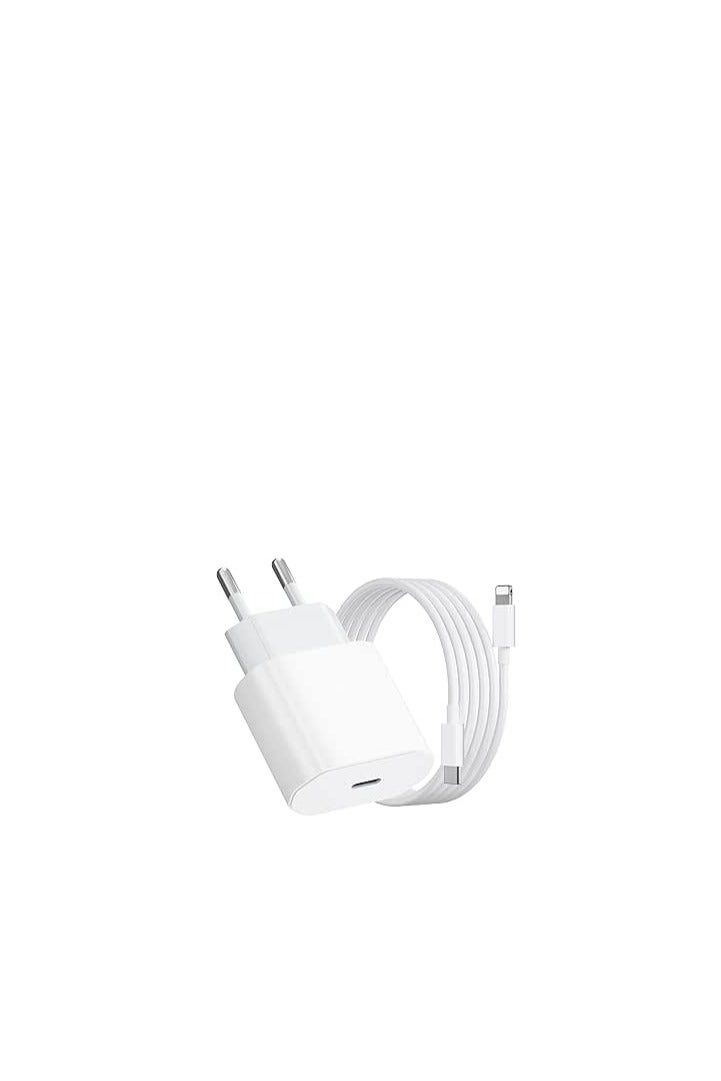 appel Certified  Charger with 20W USB C Fast Charger and 2m Lightning Cable UK PD Adapter for iPhone 14 13 12 11 Pro Max Plus XS SE AirPods White - Image 1