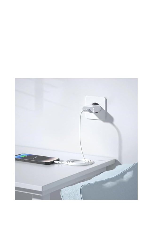 appel Certified  Charger with 20W USB C Fast Charger and 2m Lightning Cable UK PD Adapter for iPhone 14 13 12 11 Pro Max Plus XS SE AirPods White - Image 4