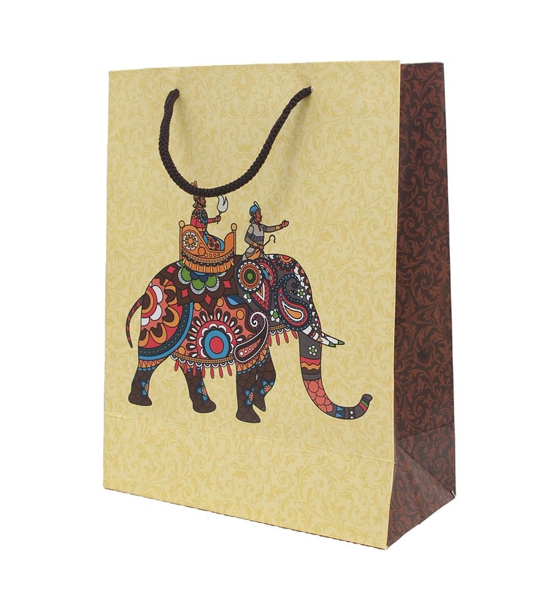 Skywalk Gift Bags-Small Paper Bags For Return Gifts-Party Favor Goodie Bags, Small Carry Bags Size 7.5X3.5X10 Inches For Gifting, Paper Gift Covers- Paper Bags (Pack Of 10, Elephant),Multi - Image 3