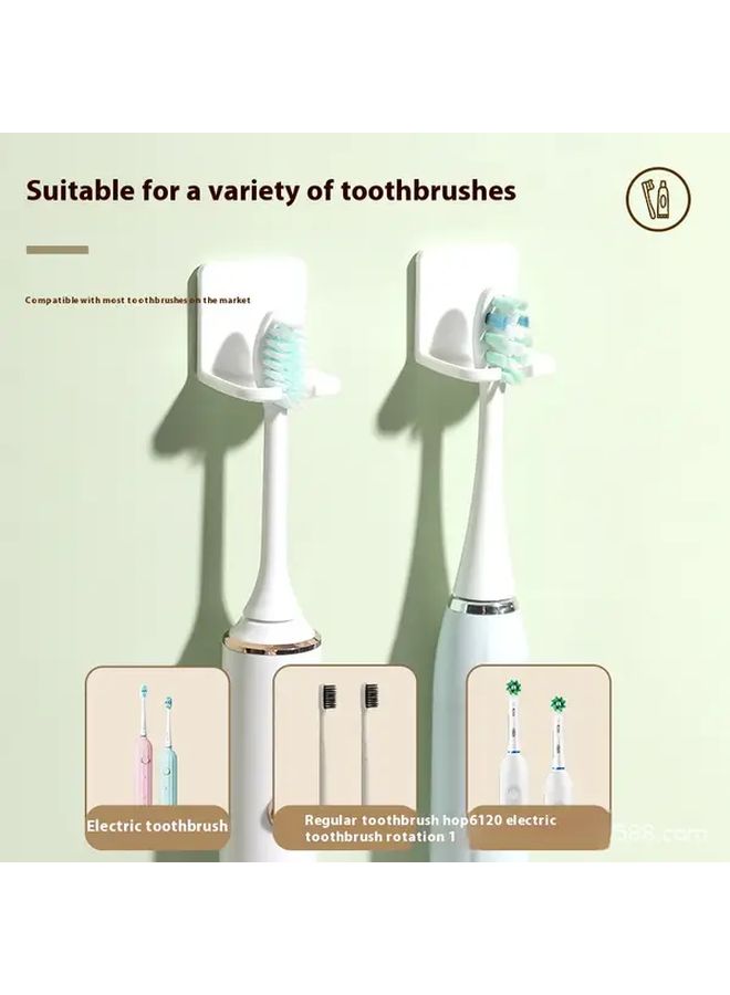 3 Piece Set Black Self Adhesive Wall Mounted Multifunctional Toothbrush Holder Storage Rack - Image 4