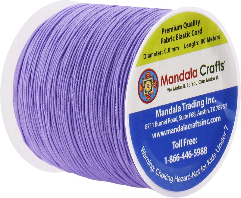 Mandala Crafts Lavender Shirring Elastic Thread for Sewing, Knitting, Smocking, and DIY Crafts - 87 Yards 0.6mm Fine Thin Stretch Thread for Sewing Machines - Image 2