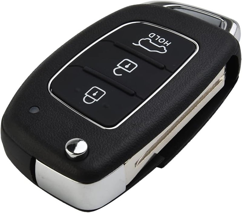 استبدال هيكل مفتاح السيارة لطرازات هيونداي توسون (Hyundai Tucson)، سانتا في (Santa Fe)، سوناتا (Sonata)، إي40 (i40)، إي30 (i30)، أكسنت (Accent)، مع غطاء للمفتاح اللاستخدام عن بعد يحتوي على فتحة في المنتصف، سهل التركيب (بدون أجهزة إلكترونية). - Image 1
