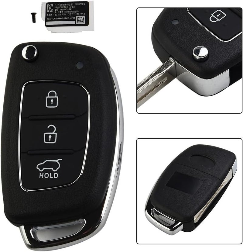 استبدال هيكل مفتاح السيارة لطرازات هيونداي توسون (Hyundai Tucson)، سانتا في (Santa Fe)، سوناتا (Sonata)، إي40 (i40)، إي30 (i30)، أكسنت (Accent)، مع غطاء للمفتاح اللاستخدام عن بعد يحتوي على فتحة في المنتصف، سهل التركيب (بدون أجهزة إلكترونية). - Image 2