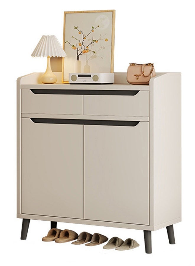 إن كي أكس خزانة أحذية فاخرة متعددة الوظائف مع أدراج تخزين للمدخل 80*34 سم، لون أبيض - Image 1