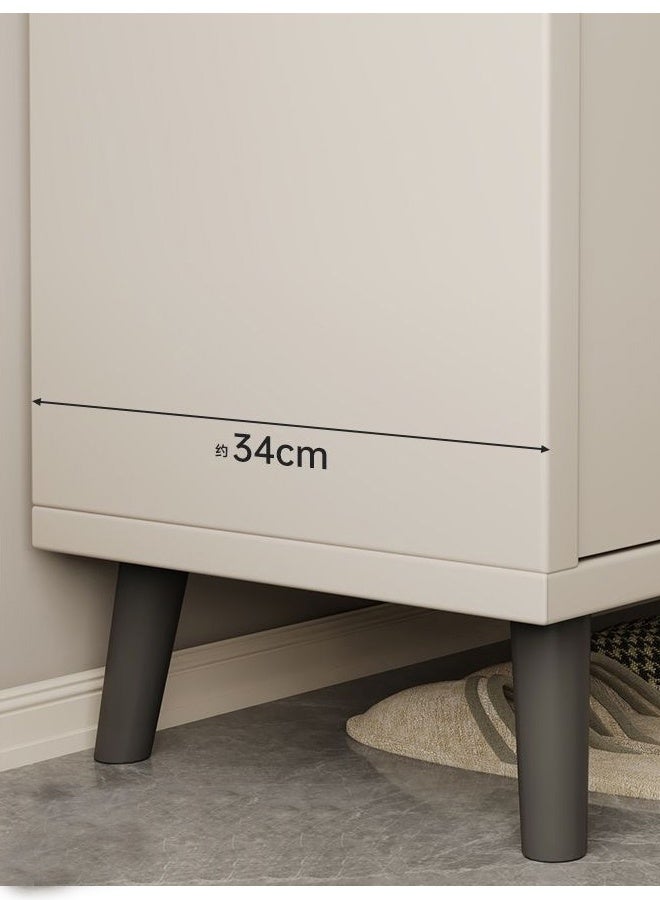 إن كي أكس خزانة أحذية فاخرة متعددة الوظائف مع أدراج تخزين للمدخل 80*34 سم، لون أبيض - Image 3