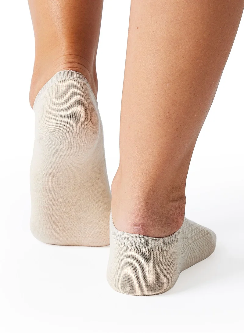 Prickly Pear Prickly Pear 3 x Ribbed Ankle Socks, Beige
