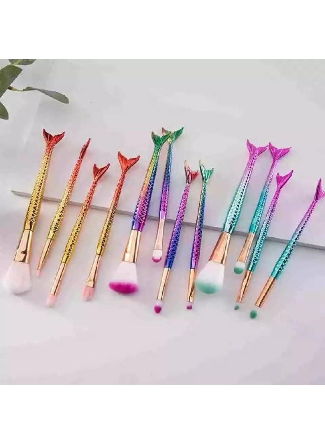 Mermaid Fish Makeup Brushes Set (4 pieces) - Image 2