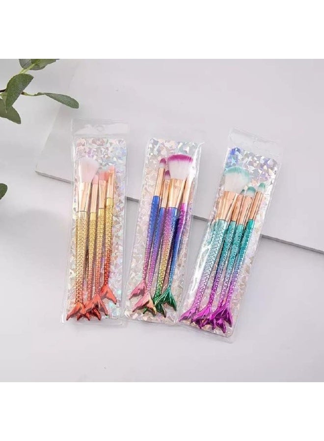 Mermaid Fish Makeup Brushes Set (4 pieces) - Image 4