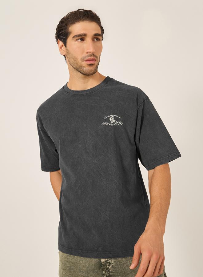 Styli Styli Washed Graphic Print Jersey Oversized T-Shirt  - Image 3