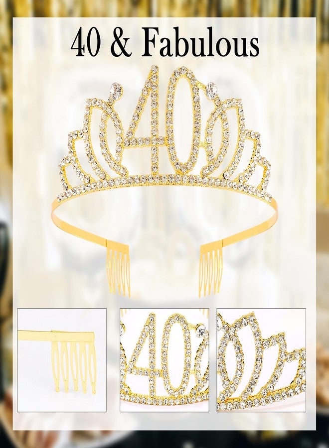 هابدو زينة عيد الميلاد الأربعين من هابدو للنساء، طقم وشاح وتاج هدايا عيد الميلاد الأربعين للنساء، لوازم حفلات "أربعون رائعة"، ذهبي - Image 5