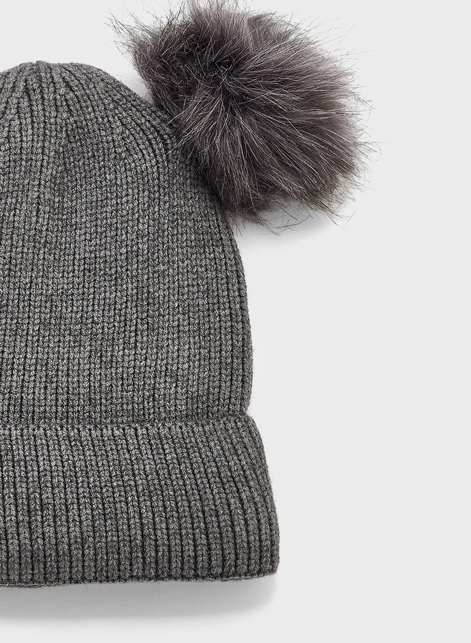 Ginger Pom Pom Detail Winter Beanie