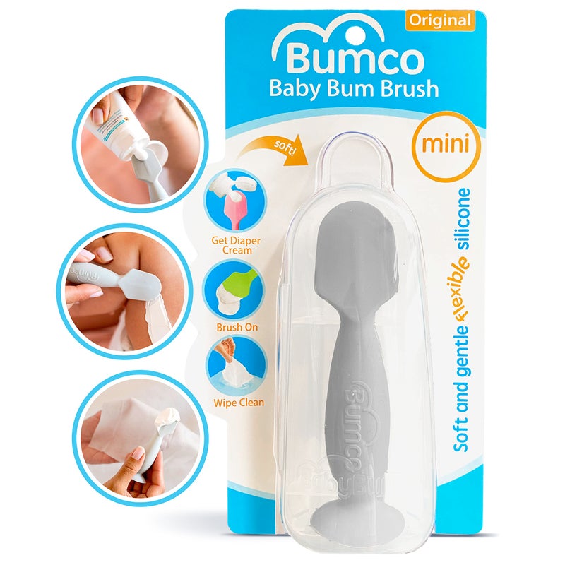 بيبي بام برَش Bumco Mini Diaper Cream Spatula with Case - BPA-Free  Spatula Baby, Soft  Flexible Diaper Spatula, Diaper Cream Applicator, Mom-Invented Baby Must Haves, Diaper Bag Essentials,  Paste Spatula - Image 1