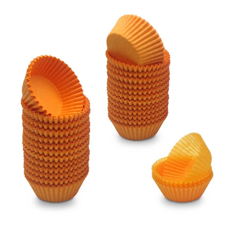 Mombake Orange Mini Cupcake Liners Natural Greaseproof Paper Muffin Baking Cups 500Count