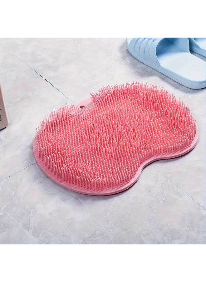Pink 2 In 1 Wall Mounted Shower Scrubber For Feet And Back Suction Cup Bath Brush - Image 5
