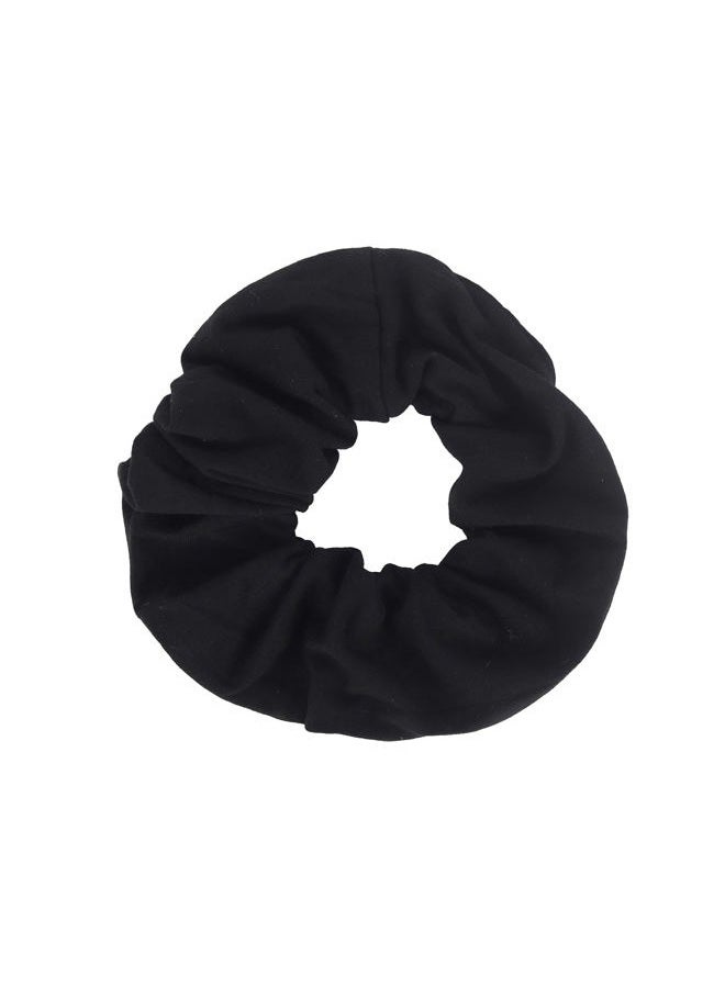 Motique Accessories Jumbo Cotton Scrunchie Hair Tie - Black - Image 1
