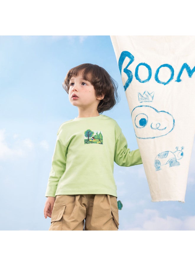 Boys' T-shirt Long Sleeve Children's Base Layer Spring Outfit Round Neck Pullover Cartoon Top For Baby Boy - Image 3