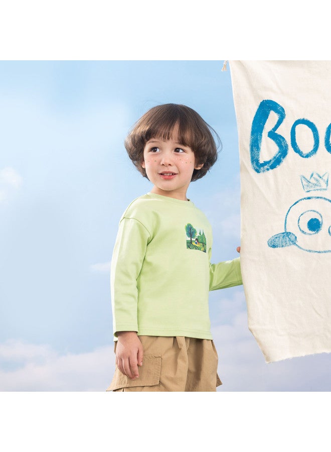 Boys' T-shirt Long Sleeve Children's Base Layer Spring Outfit Round Neck Pullover Cartoon Top For Baby Boy - Image 4