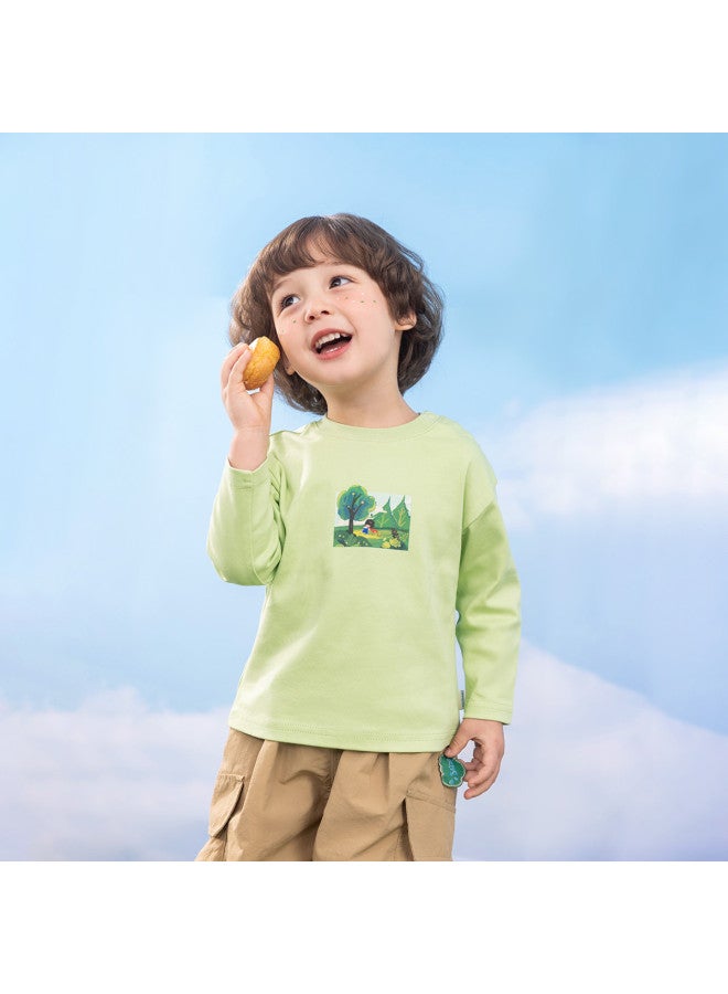 Boys' T-shirt Long Sleeve Children's Base Layer Spring Outfit Round Neck Pullover Cartoon Top For Baby Boy - Image 2