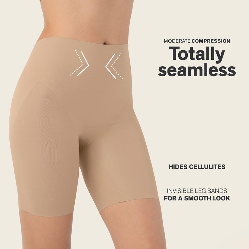 Leonisa Undetectable Plunge Moderate Compression Low Back Shapewear Shorts for Women for Tummy Control Under Backless Dresses - Image 3
