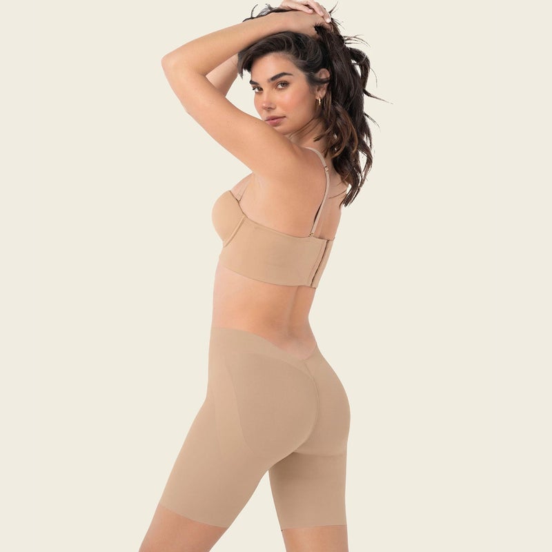 Leonisa Undetectable Plunge Moderate Compression Low Back Shapewear Shorts for Women for Tummy Control Under Backless Dresses - Image 5