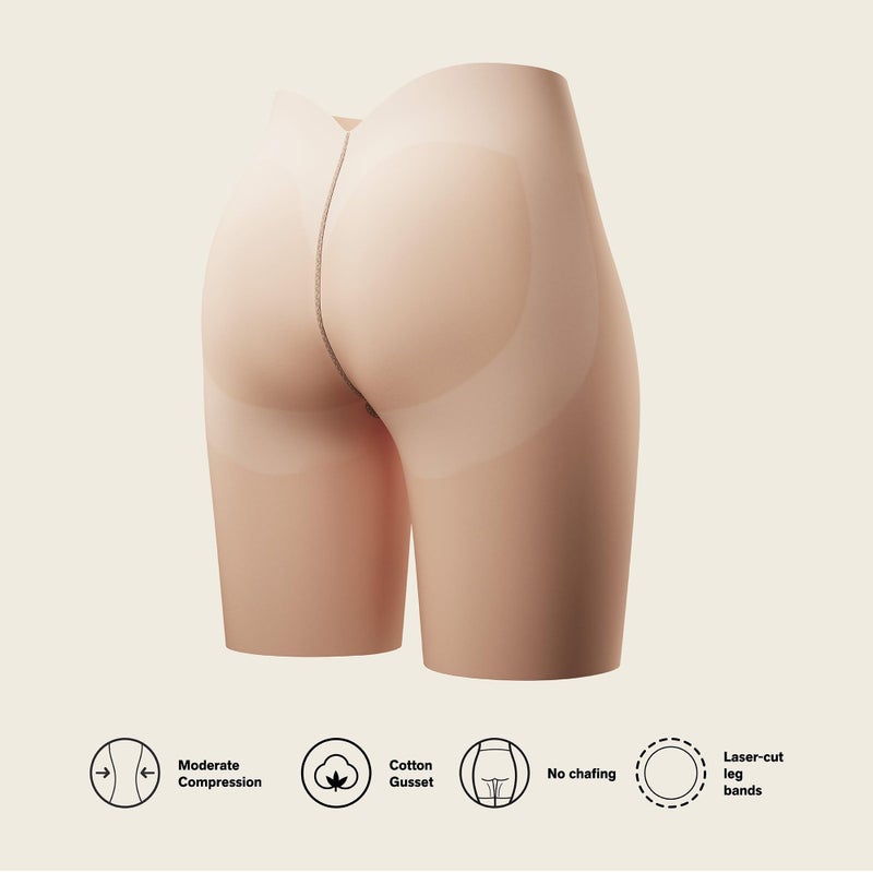 Leonisa Undetectable Plunge Moderate Compression Low Back Shapewear Shorts for Women for Tummy Control Under Backless Dresses - Image 4