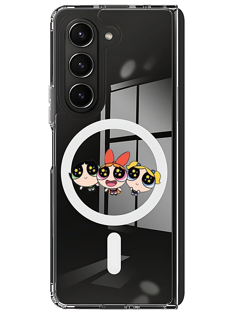 Theodor Magnetic Case for Samsung Galaxy Z Fold 5 Compatible with MagSafe Wireless Charging, Shockproof Phone Bumper Cover Super girls - Image 1