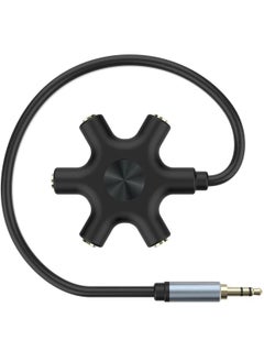 Audio Splitter Multi Headphone, 5-Way Jack 3.5mm Audio Stereo Headset Splitter Adapter, Headphone Splitter to Connect Up to 5 Devices for Audio Mixing, Shared Experiences, Fit for iPhone, iPad & More