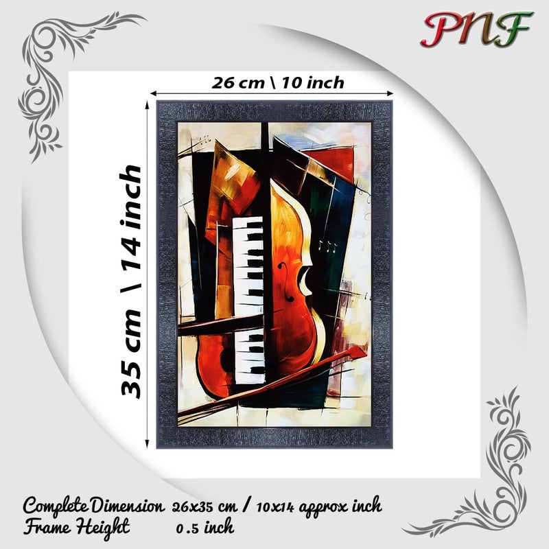 pnf Poster And Frames Guitar Wooden Photo Frame With Acrylic Sheet | For Living, Bedroom | Home Decoration Item | Best Gifting Option (10 * 14inch,Multicolour,Synthetic) 9331