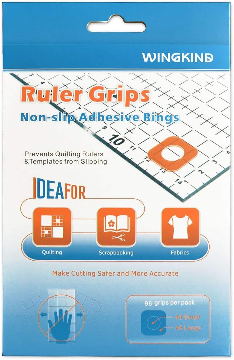 WINGKIND Non-Slip Grips for Quilting Rulers, Quilting Templates-96 Pieces/Pkg - Image 1