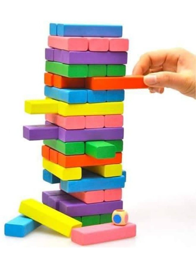 Numbered wooden block building game, balance tower game and falling challenge, educational games made of wood