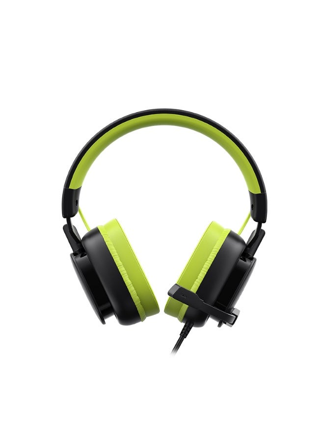 هافيت Havit H2048U Dynamic Gaming Headset Over-Ear Wired On-Ear Sports Travel Headband Wired Headphone Black & Green - Image 1