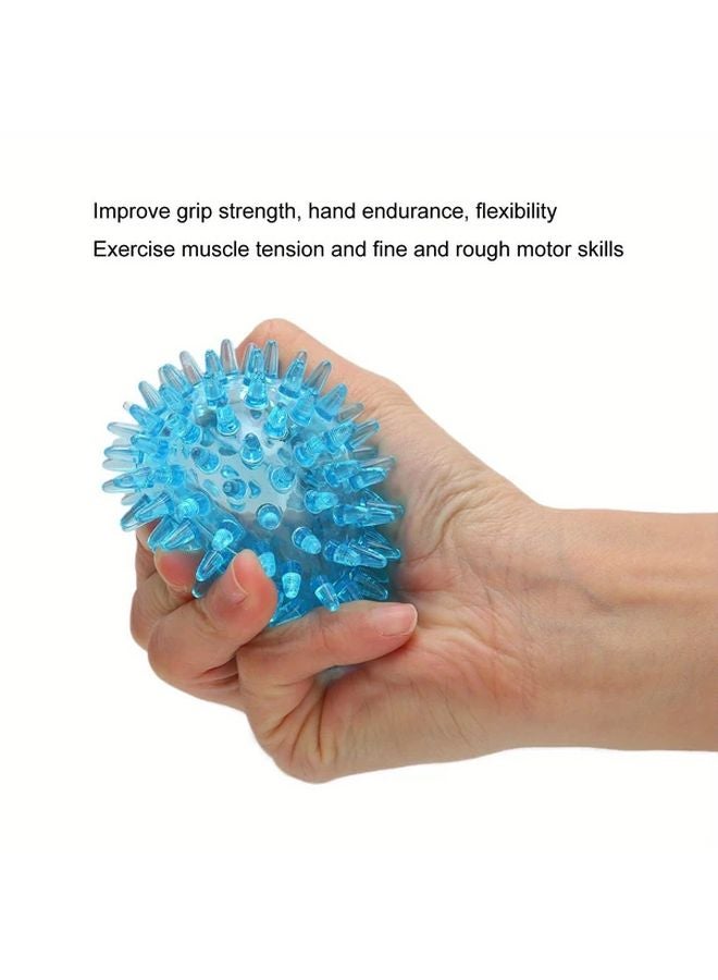 كرة تدليك شفافة شائكة مجوفة لتقوية واستعادة العافية الرياضية وتخفيف التوتر لليد والرسغ - Image 4