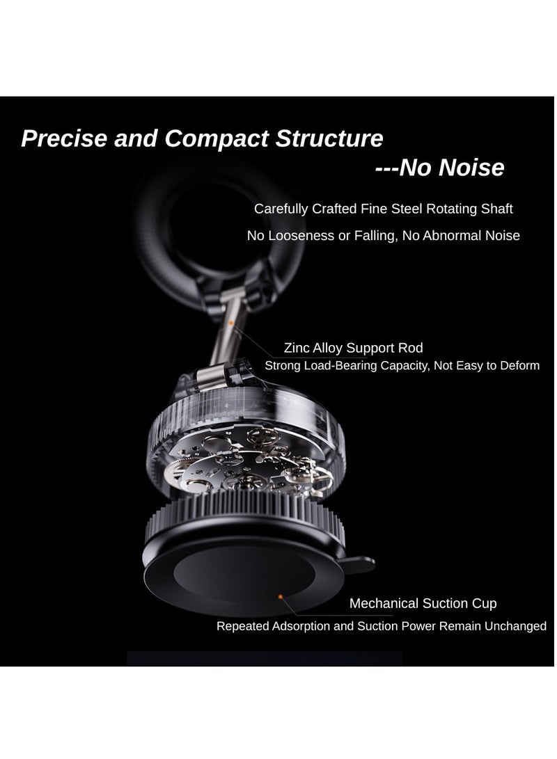 McDou Mobile Holder for Car,Car Phone Holder,Multi-Function Portable Navigation Holder, 360° Rotation, Tri-Fold Design, Strong Magnetic Vacuum Suction Metal Base - Image 5